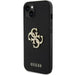Guess Leather Perforated 4G Glitter Logo case for iPhone 15 - black - Cell phone cases and covers<<<HurtelXML