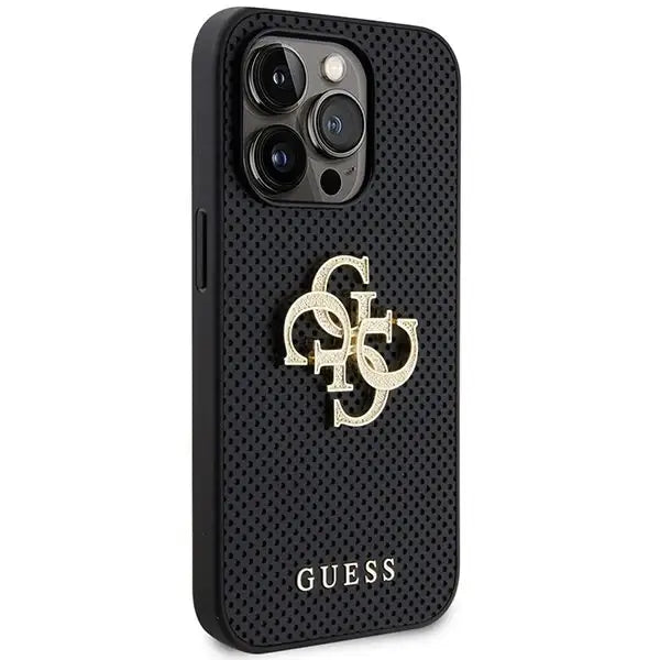 Guess Leather Perforated 4G Glitter Logo Case for iPhone 15 Pro Max - Black - Cell phone cases and covers<<<HurtelXML