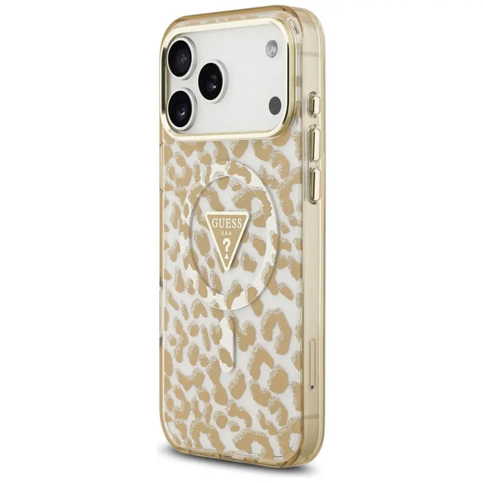 Guess Leopard Glitter MagSafe Case for iPhone 17 Pro Max - Brown - Cell phone cases and covers<<<HurtelXML