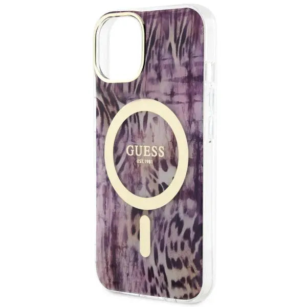 Guess Leopard MagSafe case for iPhone 14 - pink - Cell phone cases and covers<<<HurtelXML