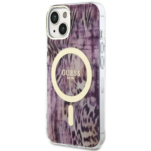 Guess Leopard MagSafe case for iPhone 14 - pink - Cell phone cases and covers<<<HurtelXML