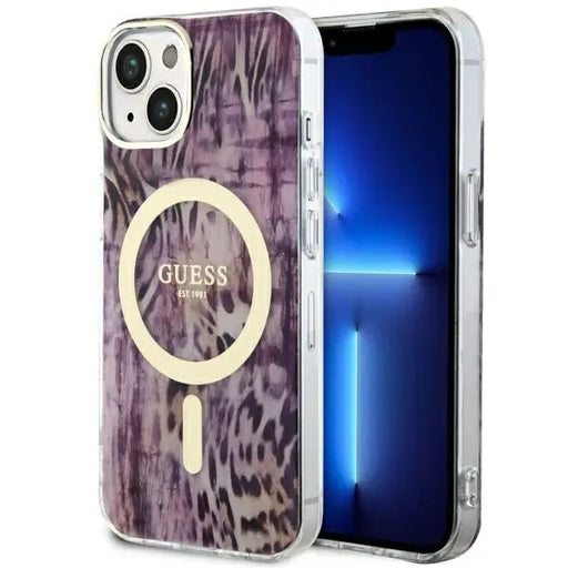 Guess Leopard MagSafe case for iPhone 14 - pink - Cell phone cases and covers<<<HurtelXML