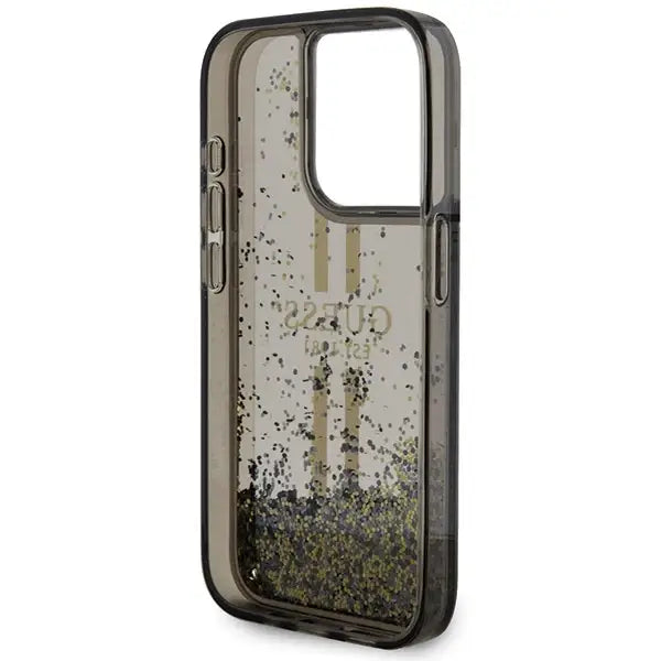 Guess Liquid Glitter Gold Stripes case for iPhone 15 Pro Max - black - Cell phone cases and covers<<<HurtelXML