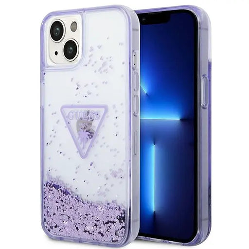 Guess Liquid Glitter Palm Collection case for iPhone 14 Plus 6.7’’ - purple - Cell phone cases and covers<<<HurtelXML