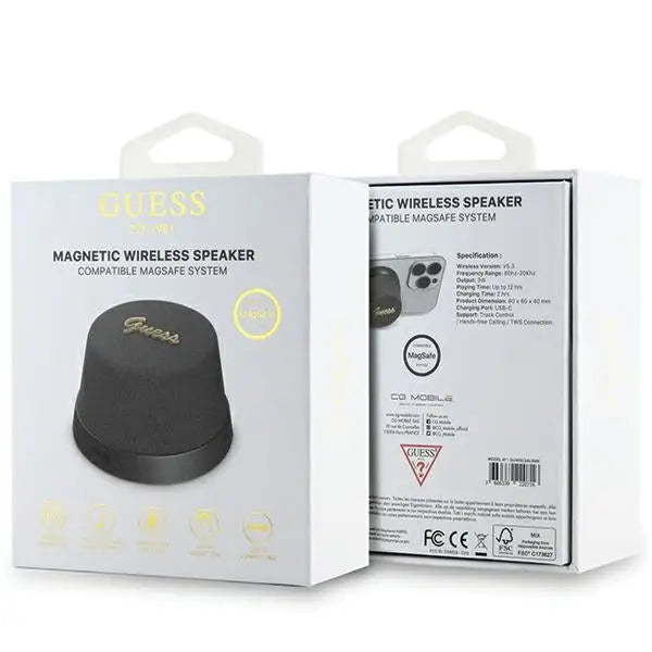 Guess Magnetic Script Metal Bluetooth speaker - black - Cell phone cases and covers<<<HurtelXML