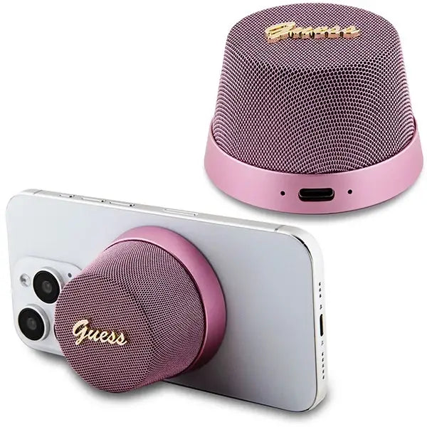 Guess Magnetic Script Metal Bluetooth speaker - pink - Cell phone cases and covers<<<HurtelXML
