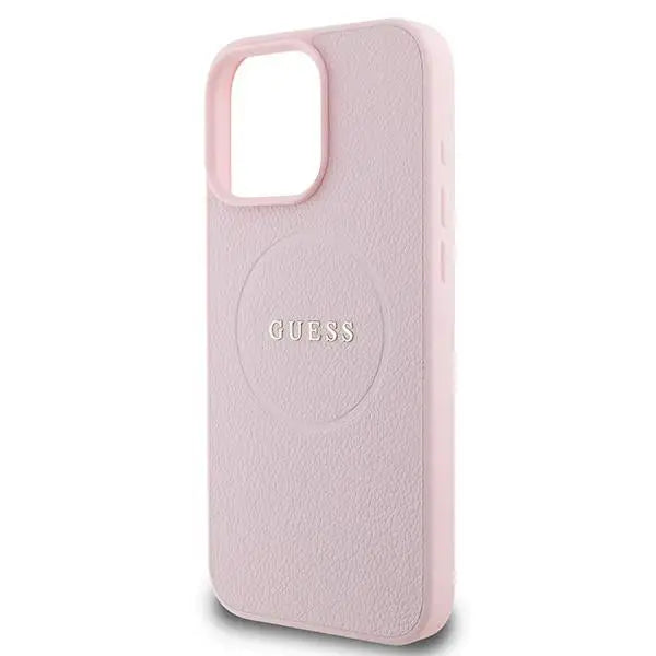Guess MagSafe Grained Gold Ring iPhone 15 Pro Max Case - Pink - Cell phone cases and covers<<<HurtelXML