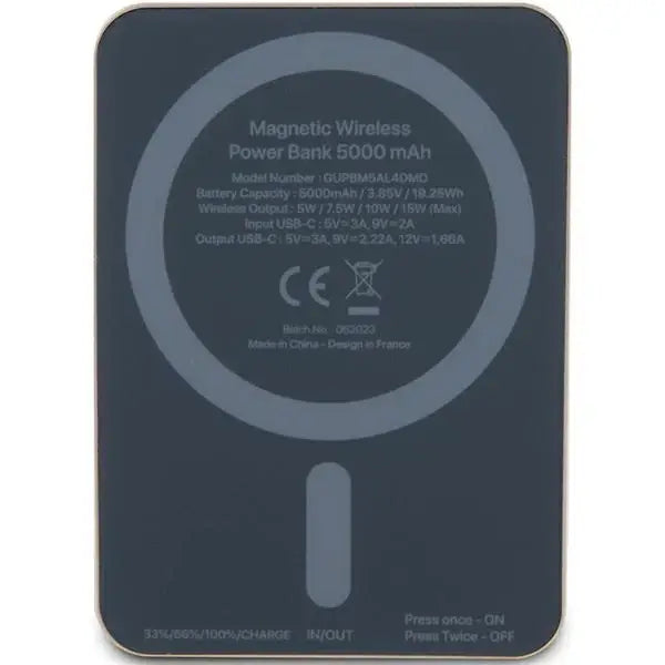 Guess MagSafe Metal Script Logo induction power bank 15W 5000mAh - gold - Powerbanks<<<HurtelXML
