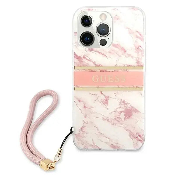 Guess Marble Strap Collection iPhone 13 Pro Max 6.7’’ Case - Pink - Cell phone cases and covers<<<HurtelXML