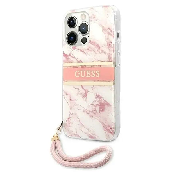 Guess Marble Strap Collection iPhone 13 Pro Max 6.7’’ Case - Pink - Cell phone cases and covers<<<HurtelXML