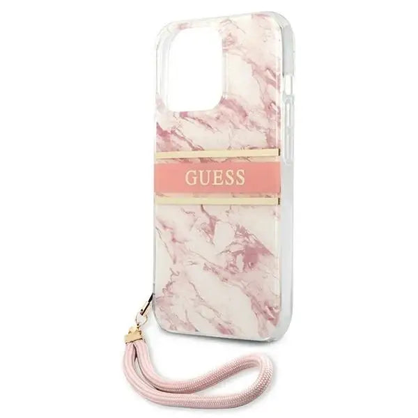 Guess Marble Strap Collection iPhone 13 Pro Max 6.7’’ Case - Pink - Cell phone cases and covers<<<HurtelXML