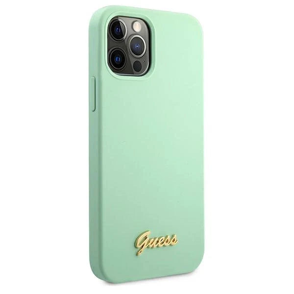 Guess Metal Logo Script Case for iPhone 12 Pro Max 6.7’’ - Green - Cell phone cases and covers<<<HurtelXML