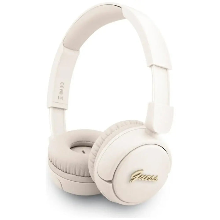 Guess Metal Logo Script Over-Ear Headphones - Beige - Headphones and speakers<<<HurtelXML