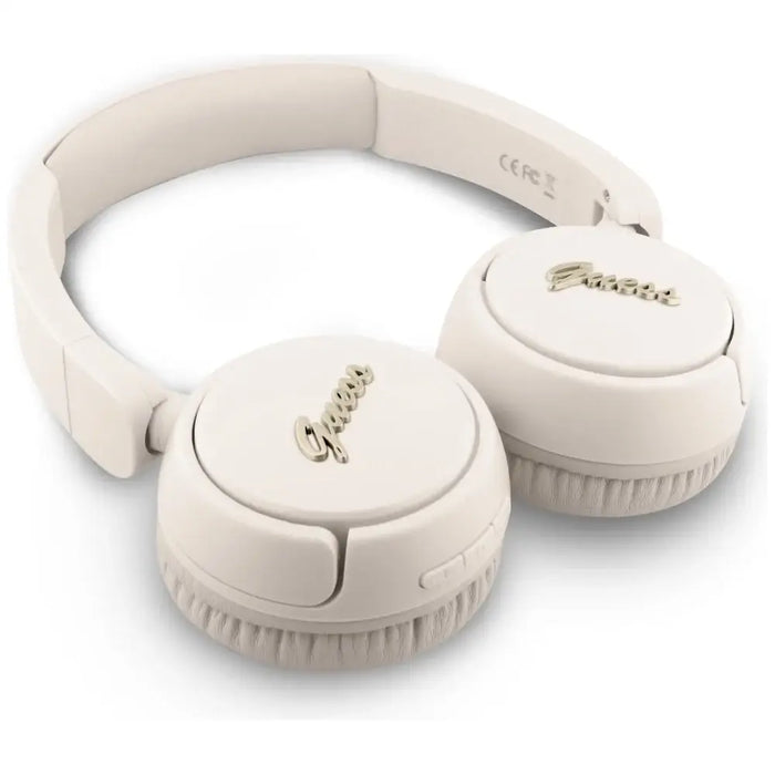 Guess Metal Logo Script Over-Ear Headphones - Beige - Headphones and speakers<<<HurtelXML