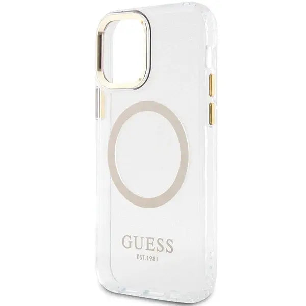 Guess Metal Outline Magsafe case for iPhone 12 / iPhone 12 Pro - gold - Cell phone cases and covers<<<HurtelXML
