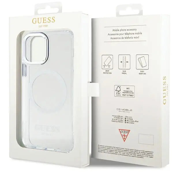 Guess Metal Outline Magsafe case for iPhone 12 / iPhone 12 Pro - silver - Cell phone cases and covers<<<HurtelXML