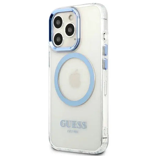 Guess Metal Outline MagSafe case for iPhone 13 Pro / iPhone 13 - blue - Cell phone cases and covers<<<HurtelXML