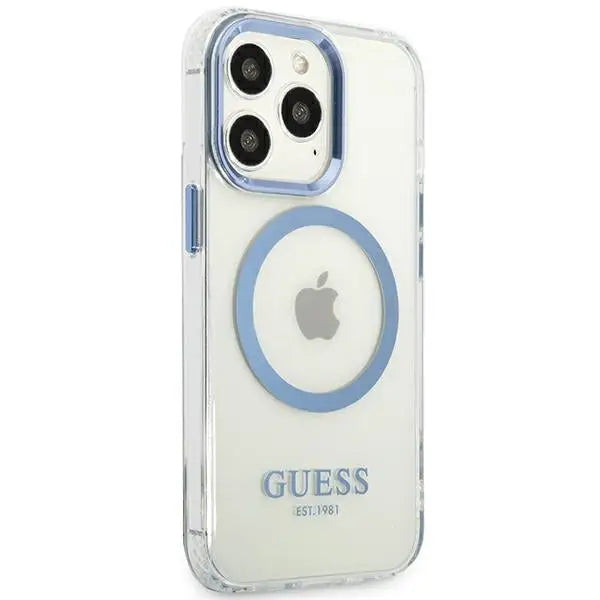 Guess Metal Outline MagSafe case for iPhone 13 Pro / iPhone 13 - blue - Cell phone cases and covers<<<HurtelXML