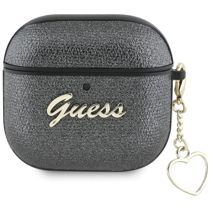 Guess Metallic Script Charm Case for AirPods 4 - Black - Cell phone cases and covers<<<HurtelXML