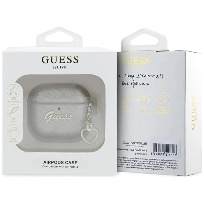 Guess Metallic Script Charm Case for AirPods 4 - Gold - Cell phone cases and covers<<<HurtelXML