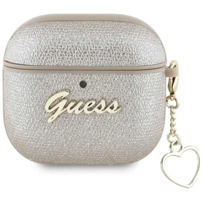 Guess Metallic Script Charm Case for AirPods 4 - Gold - Cell phone cases and covers<<<HurtelXML
