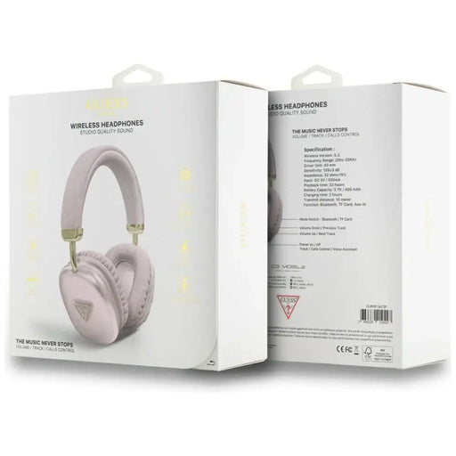 Guess Metallic Triangle Logo Over-Ear Headphones - Pink - Headphones and speakers<<<HurtelXML