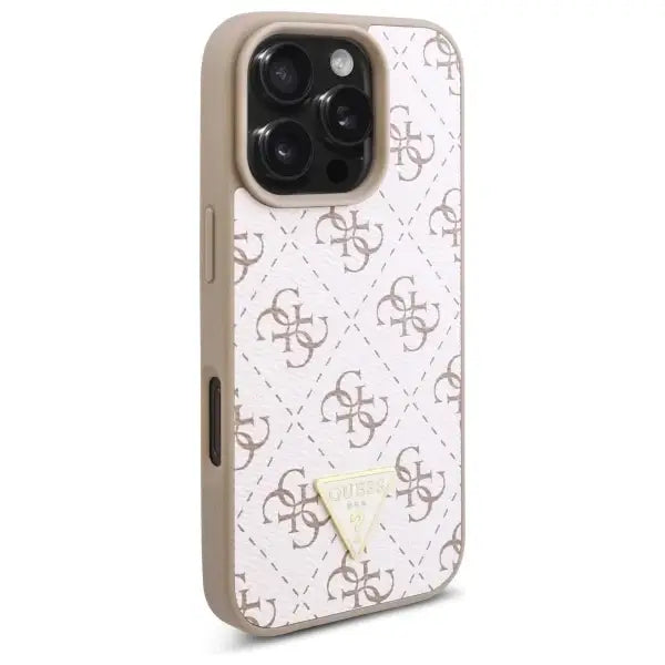 Guess New 4G Triangle Case for iPhone 16 Pro Max - White - Cell phone cases and covers<<<HurtelXML