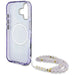 Guess Palm Trees Triangle Pearl Strap MagSafe case for iPhone 16 purple - Cell phone cases and covers<<<HurtelXML