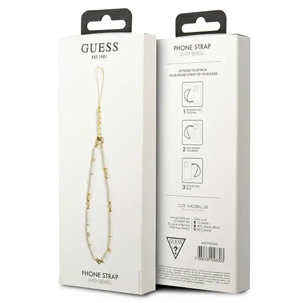 Guess pendant GUSTPEAW Phone Strap white/white Heishi Beads - Other cell phone equipment<<<HurtelXML