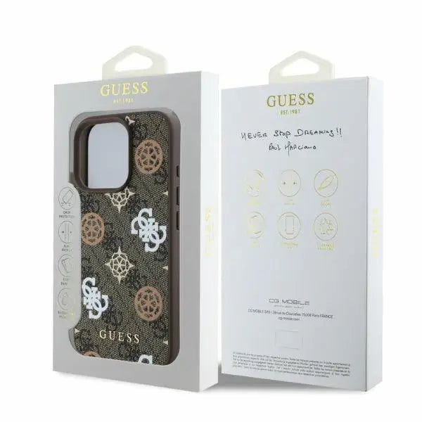 Guess Peony On 4G Background MagSafe case for iPhone 16 Pro - brown - Cell phone cases and covers<<<HurtelXML