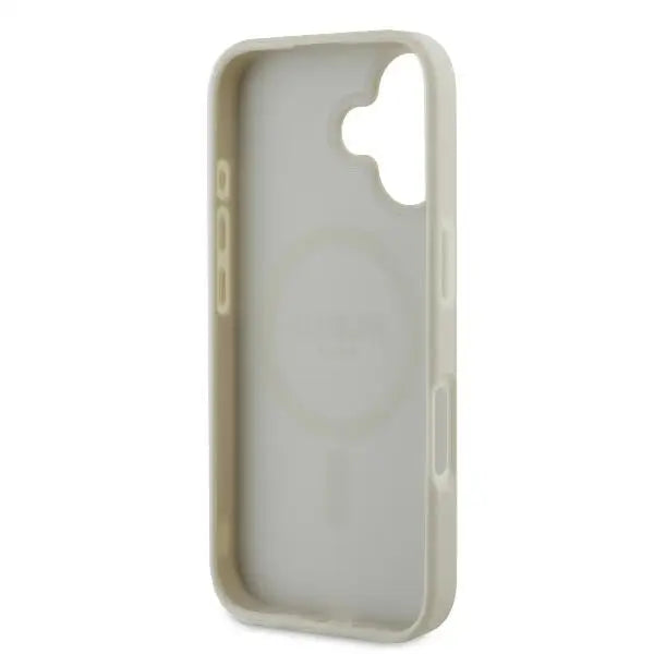 Guess Peony Script Logo MagSafe iPhone 16 Case - White - Cell phone cases and covers<<<HurtelXML