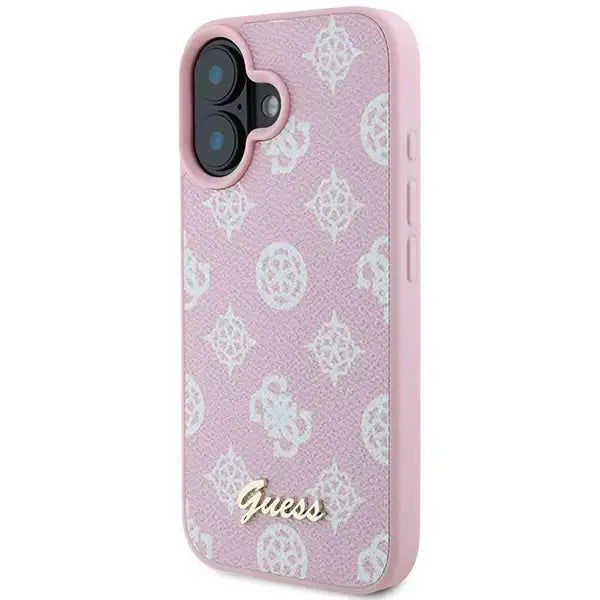 Guess Peony Script Logo MagSafe iPhone 16 Plus Case - Pink - Cell phone cases and covers<<<HurtelXML