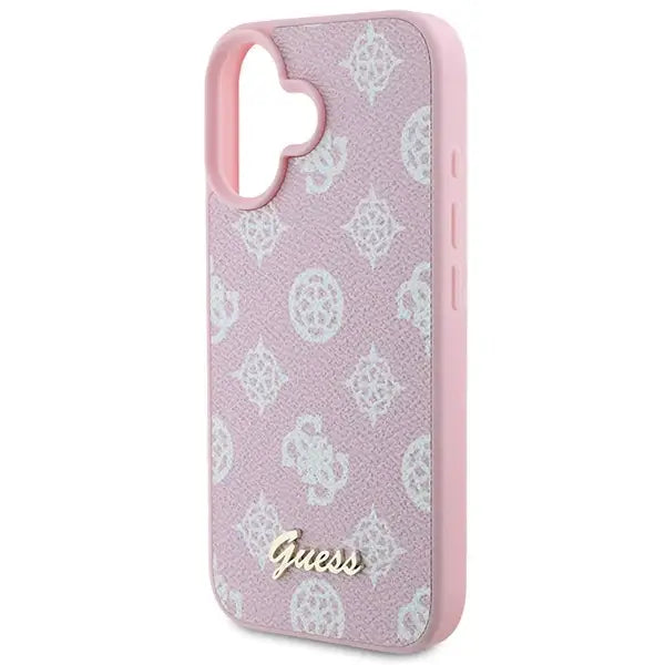 Guess Peony Script Logo MagSafe iPhone 16 Plus Case - Pink - Cell phone cases and covers<<<HurtelXML