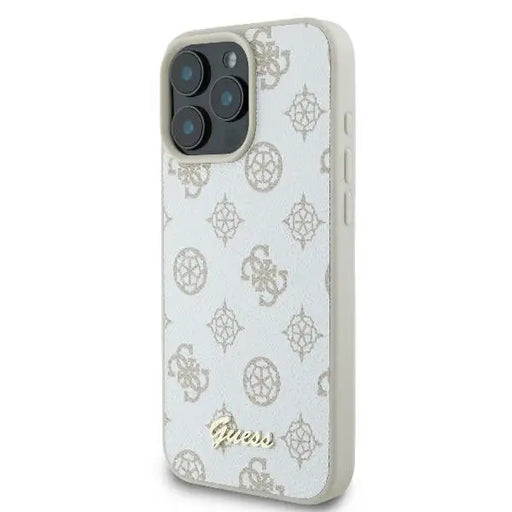 Guess Peony Script Logo MagSafe iPhone 16 Pro Case - White - Cell phone cases and covers<<<HurtelXML