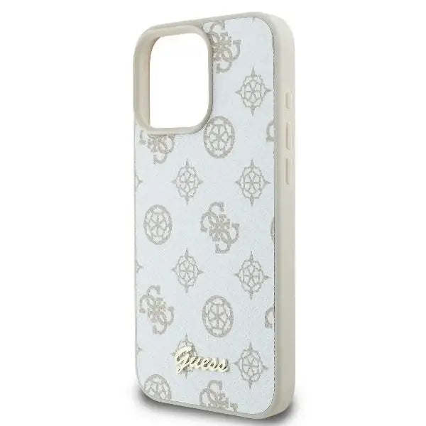 Guess Peony Script Logo MagSafe iPhone 16 Pro Max Case - White - Cell phone cases and covers<<<HurtelXML