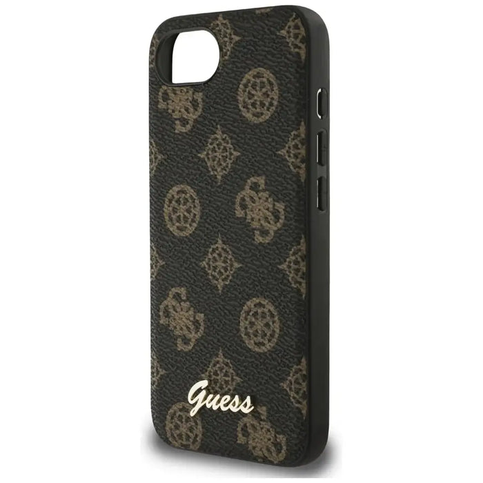 Guess Peony Script Logo MagSafe iPhone 16e Case Black - Cell phone cases and covers<<<HurtelXML