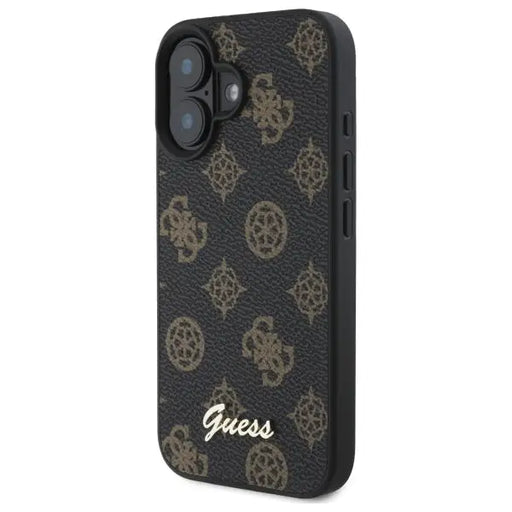 Guess Peony Script MagSafe iPhone 16 Case - Black - Cell phone cases and covers<<<HurtelXML