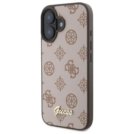 Guess Peony Script MagSafe iPhone 16 Case - Brown - Cell phone cases and covers<<<HurtelXML
