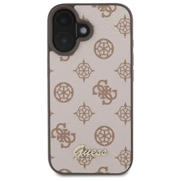 Guess Peony Script MagSafe iPhone 16 Case - Brown - Cell phone cases and covers<<<HurtelXML