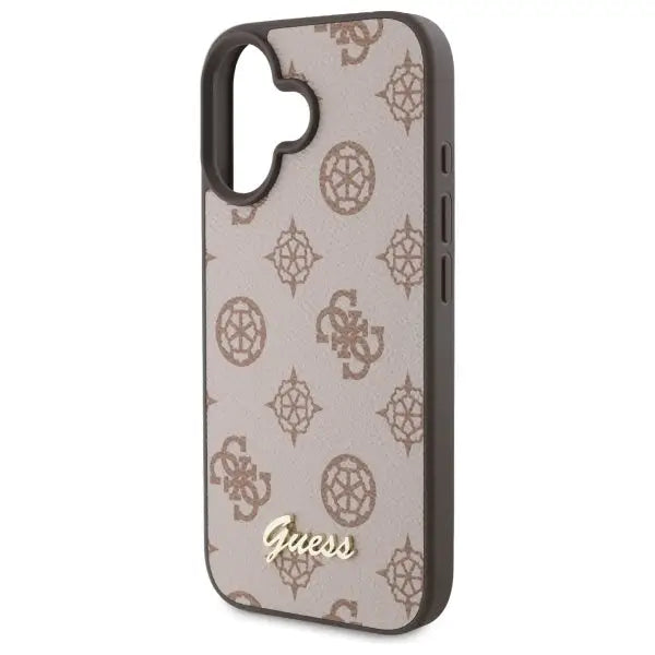 Guess Peony Script MagSafe iPhone 16 Case - Brown - Cell phone cases and covers<<<HurtelXML