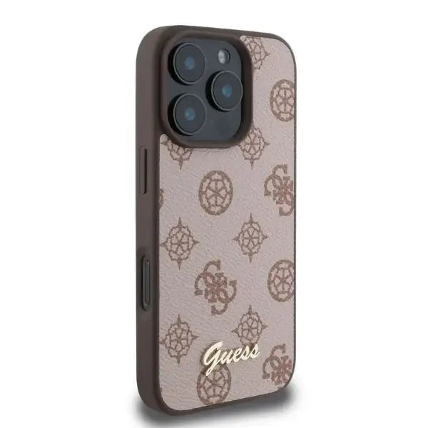 Guess Peony Script MagSafe iPhone 16 Pro Case - Brown - Cell phone cases and covers<<<HurtelXML