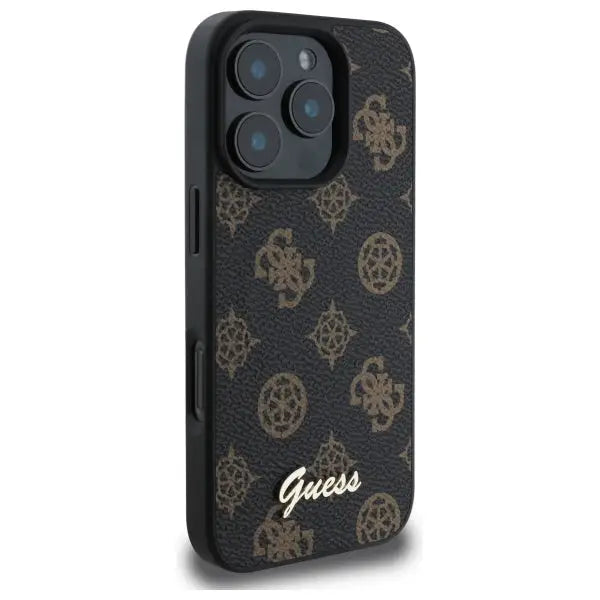 Guess Peony Script MagSafe iPhone 16 Pro Max Case - Black - Cell phone cases and covers<<<HurtelXML