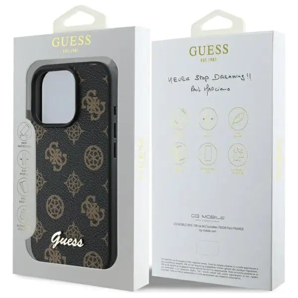 Guess Peony Script MagSafe iPhone 16 Pro Max Case - Black - Cell phone cases and covers<<<HurtelXML