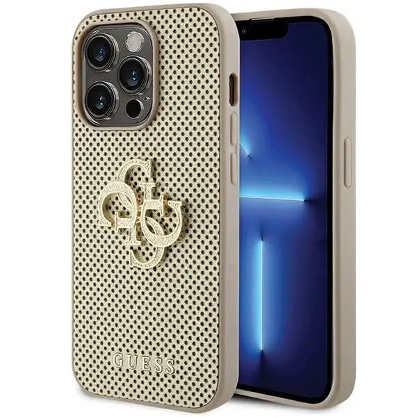 Guess Perforated 4G Glitter case for iPhone 15 Pro - gold - Cell phone cases and covers<<<HurtelXML