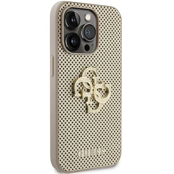 Guess Perforated 4G Glitter case for iPhone 15 Pro - gold - Cell phone cases and covers<<<HurtelXML
