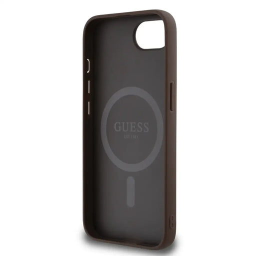 Guess PU 4G Peony case with MagSafe for iPhone 16e - brown - Cell phone cases and covers<<<HurtelXML