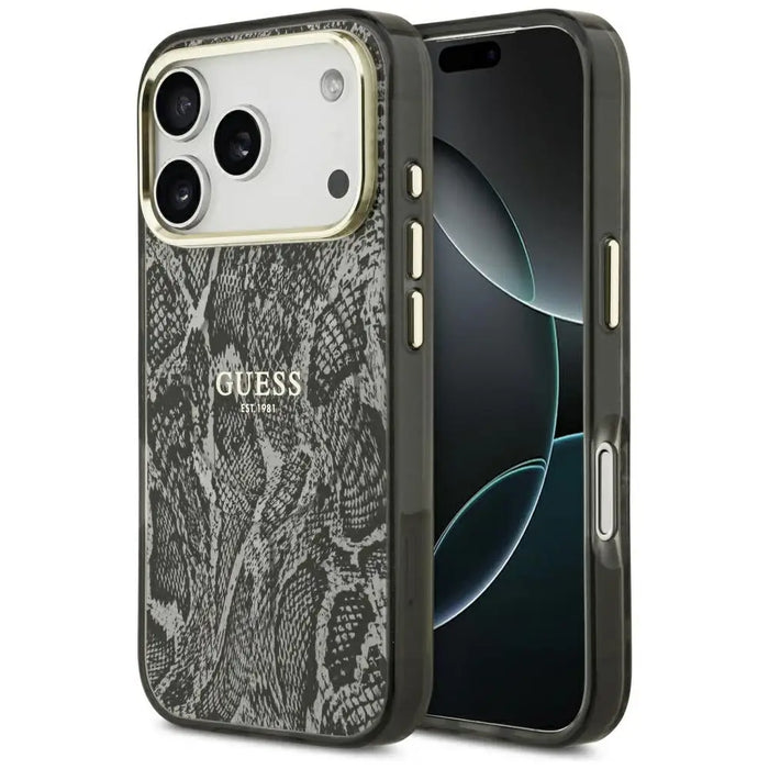 Guess Python Pattern MagSafe Case for iPhone 17 Pro - Black - Cell phone cases and covers<<<HurtelXML