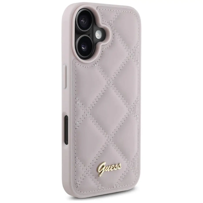 Guess Quilted Metal Logo iPhone 16 Case - Pink - Cell phone cases and covers<<<HurtelXML