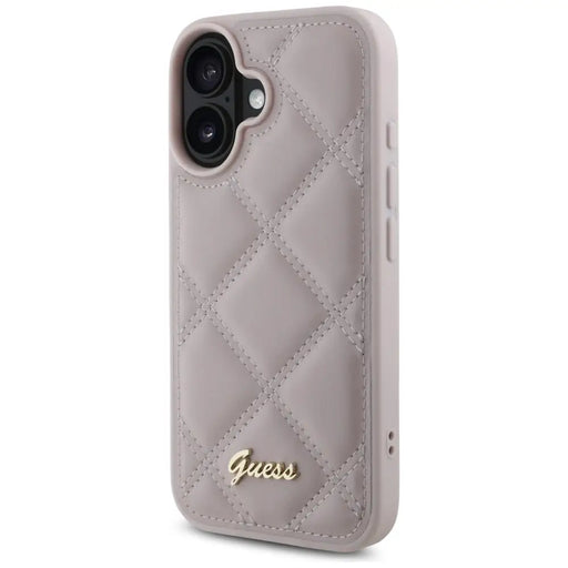 Guess Quilted Metal Logo iPhone 16 Case - Pink - Cell phone cases and covers<<<HurtelXML