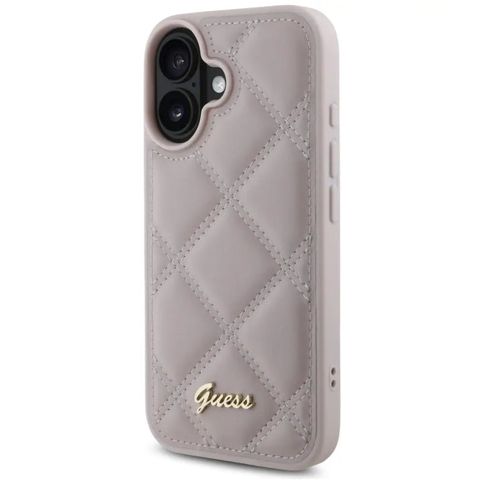 Guess Quilted Metal Logo iPhone 16 Case - Pink - Cell phone cases and covers<<<HurtelXML